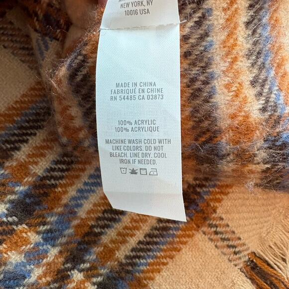 Aerie Hooded Poncho Plaid Patchwork Shall Cape Wrap Toggle Front Closure Size OS - Picture 7 of 9